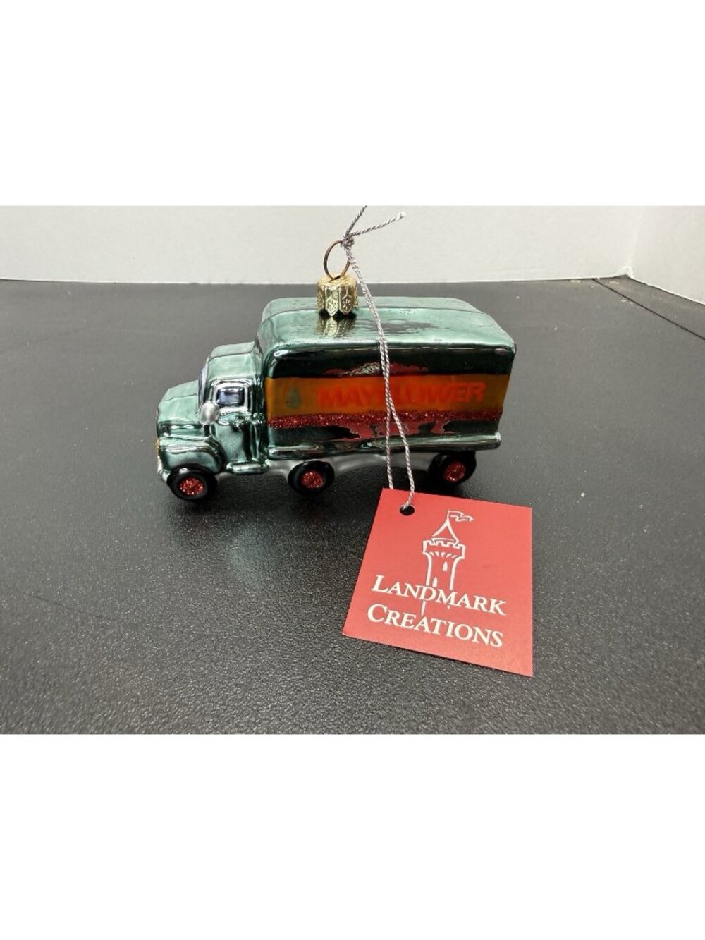 Landmark Creations Blown Glass Mayflower Moving Truck Christmas Tree Ornament